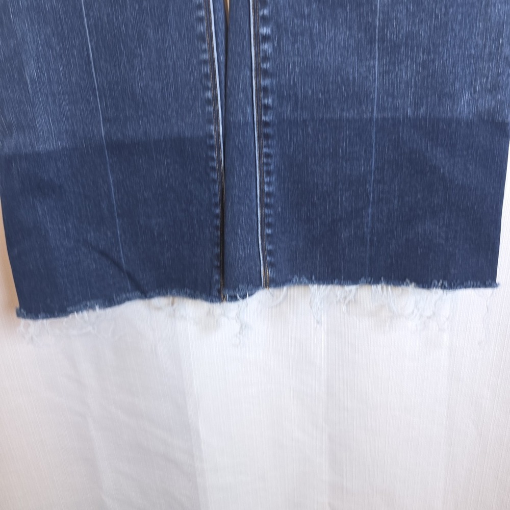 Spanx Flare Jeans Dark Wash High Rise Pull On Raw Hem Stretch Denim Women XS - Picture 8 of 10
